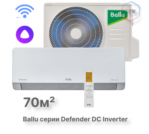 Сплит-система инверторного типа Ballu Defender BSHI-24HN8 комплект