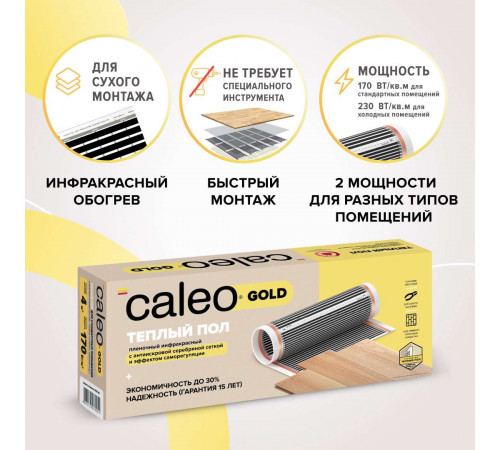 Теплый пол пленочный CALEO GOLD 230Вт/м2 1,5 м2