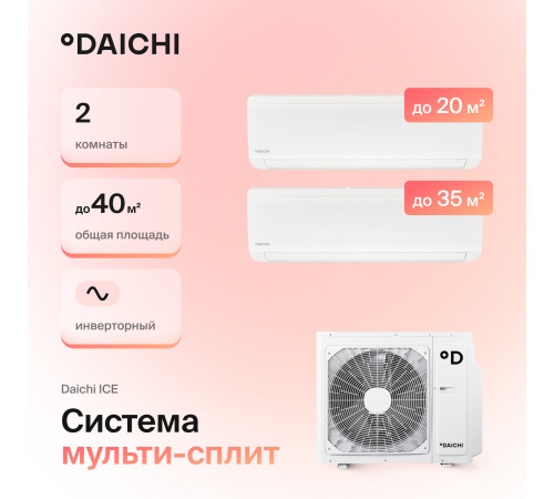 Мультисплит система Daichi DF40A2MS1R/ICE20AVQS1R/ICE35AVQS1R