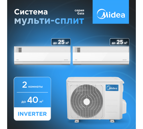 Мульти сплит система Midea M2OH-14HFN8-Q1/MMCA1BU-09HRFN8*2