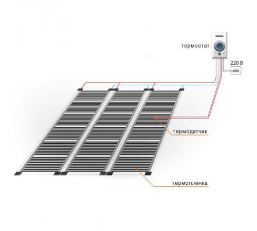 Инфракрасный пленочный теплый пол Q-Term 220Вт (Ширина 100 см)