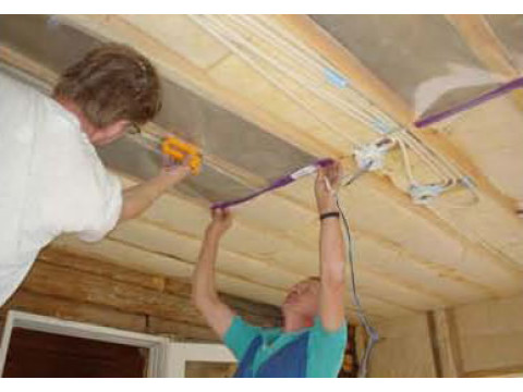 Монтаж пленочного инфракрасного потолочного обогрева