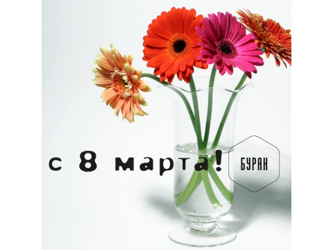Дорогие женщины! Коллектив компании БУРАН поздравляет вас с 8 Марта!