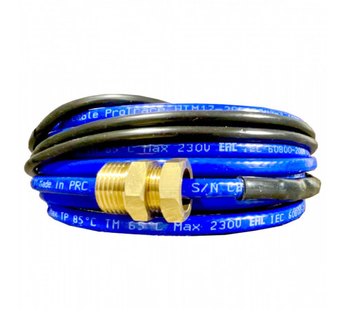 Греющий кабель для установки в трубу с сальниковым узлом - 1м