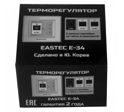 Терморегулятор EASTEC E-34 черный (Встраиваемый 3,5 кВт)