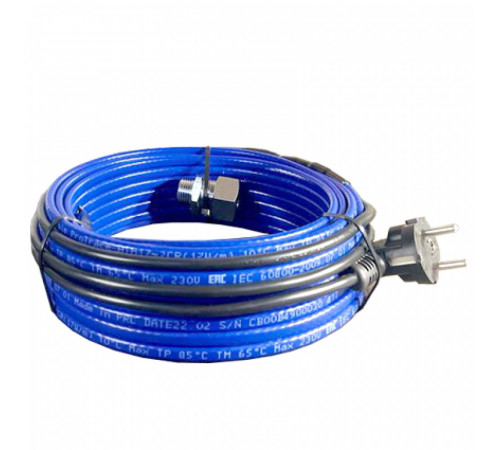 Греющий кабель для установки в трубу с сальниковым узлом - 8м