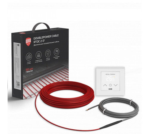 Кабель нагревательный Royal Thermo RTDC 2-17-2500 с терморегулятором RTS-16