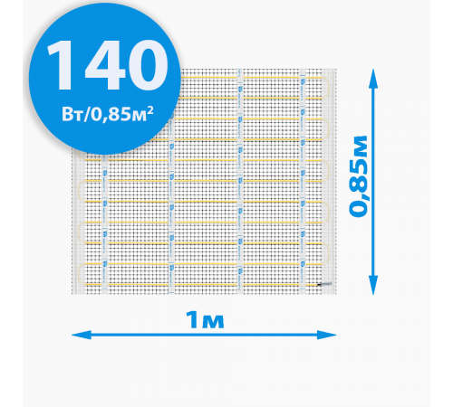Секции тёплого пола РИМ MEDIUM - 140Вт/0,85м² на отрез